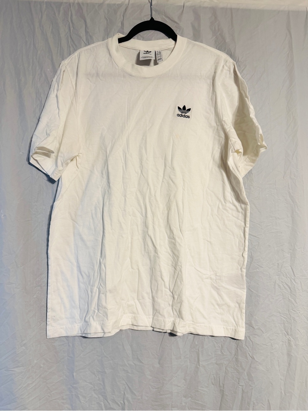 Adidas Originals Trefoil T-Shirt White Black Embroidered Logo Size Large